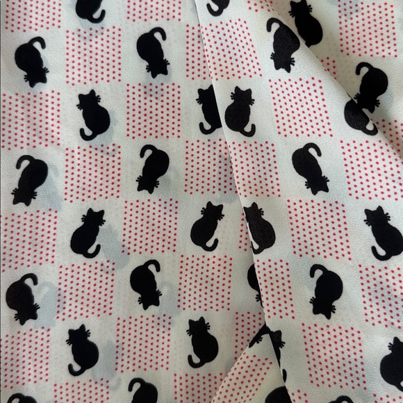 NWOT Poema Black Cat Retro Style Blouse - Picture 5 of 5